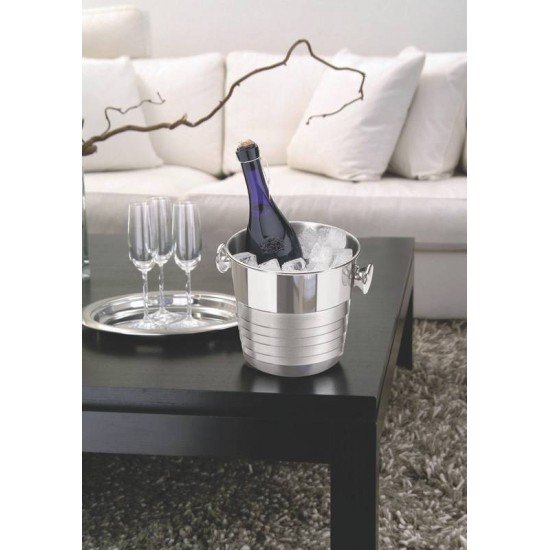 BALDE PARA GARRAFAS MILLENIUM EM ACO INOX BRILHO COM DETALHES FOSCOS 20 CM 5,2 L TRAMONTINA