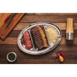 TRAVESSA TRIPLA SERVICE EM ACO INOX TRAMONTINA