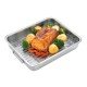 ASSADEIRA SERVICE EM ACO INOX COM GRELHA 34 X 28 CM TRAMONTINA