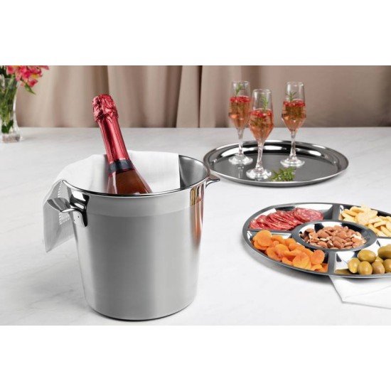 BANDEJA TRAMONTINA SERVICE EM AÇO INOX REDONDA 45 CM