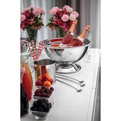 CHAMPANHEIRA SERVICE EM ACO INOX COM SUPORTE PARA 4 GARRAFAS 36 CM 12,4 L TRAMONTINA