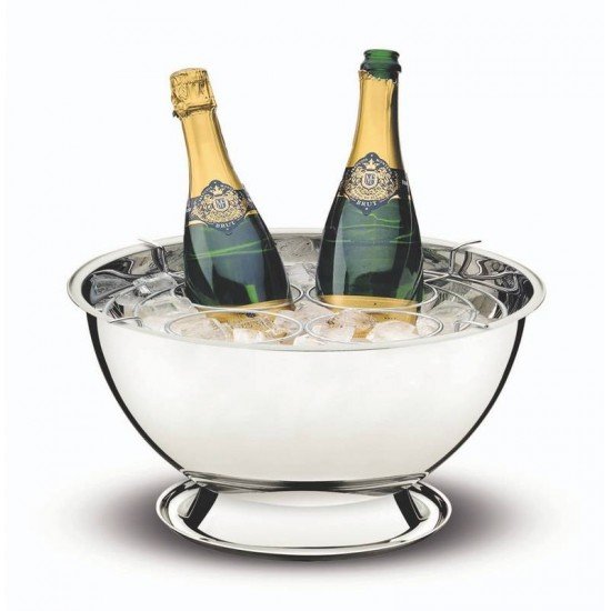 CHAMPANHEIRA SERVICE EM ACO INOX COM SUPORTE PARA 4 GARRAFAS 36 CM 12,4 L TRAMONTINA