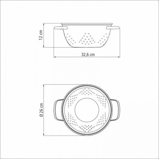 ESCORREDOR DE MASSA TRAMONTINA SERVICE EM AÇO INOX 25 CM 4,75 LITRO