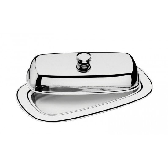 MANTEIGUEIRA SERVICE RETANGULAR EM ACO INOX COM TAMPA TRAMONTINA