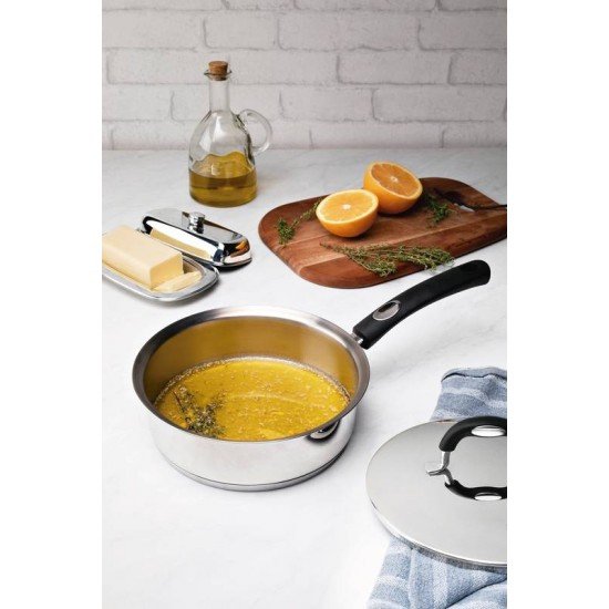 MANTEIGUEIRA TRAMONTINA SERVICE RETANGULAR EM AÇO INOX COM TAMPA