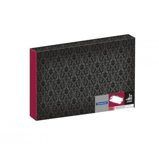 BANDEJA CLASSIC RETANGULAR EM ACO INOX COM ALCAS 34 X 24 CM TRAMONTINA