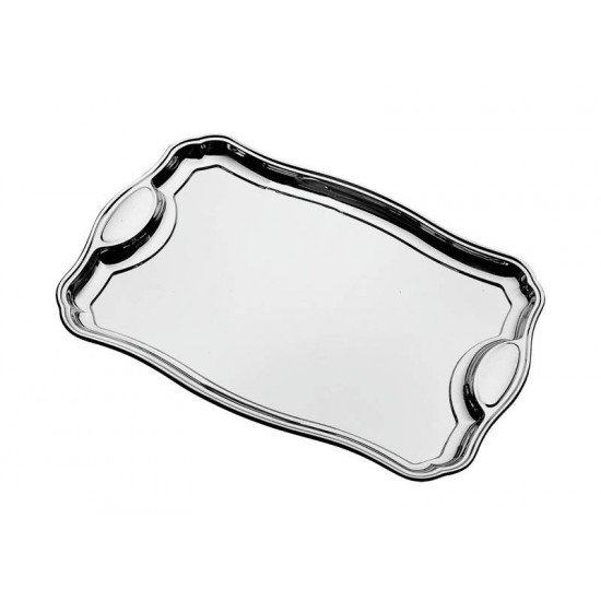 BANDEJA CLASSIC RETANGULAR EM ACO INOX COM ALCAS 42 X 29 CM TRAMONTINA