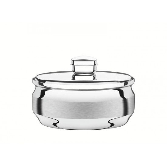 MANTEIGUEIRA TRAMONTINA REDONDA EM AÇO INOX COM TAMPA