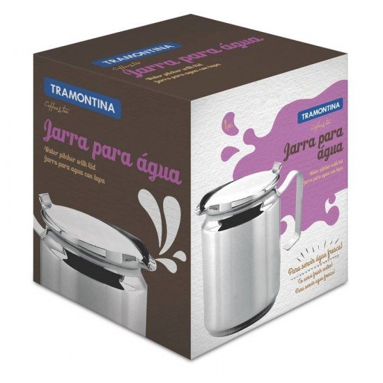 JARRA PARA AGUA EM ACO INOX COM TAMPA 12,6 CM 2 L TRAMONTINA
