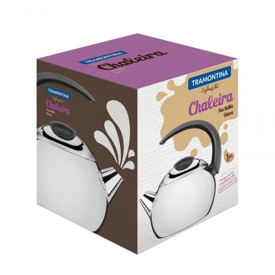 CHALEIRA EM ACO INOX CABO PRETO 18 CM 2,2 L TRAMONTINA
