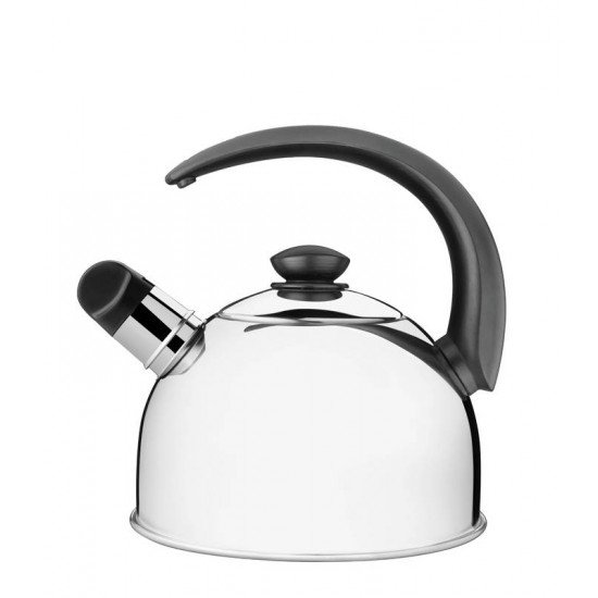 CHALEIRA COM APITO EM ACO INOX CABO PRETO 2,1 L TRAMONTINA