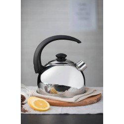 CHALEIRA EM ACO INOX COM CABO PRETO 2,1 L TRAMONTINA