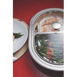 TRAVESSA 2 DIVISOES ACO INOX COM TAMPA DE VIDRO 450 X 310MM TRAMONTINA