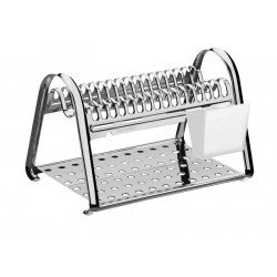 ESCORREDOR DE LOUCA CICLO EM ACO INOX COM PORTA TALHERES BRANCO TRAMONTINA