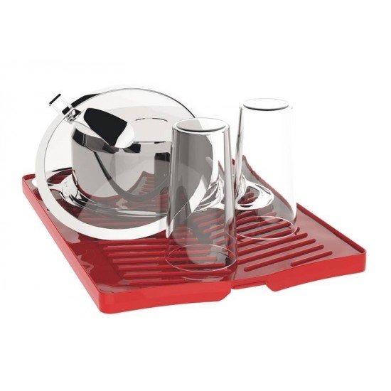 BANDEJA PLURALE PARA LOUCA EM POLIPROPILENO VERMELHO COM SUPERFICIE COLETORA TRAMONTINA