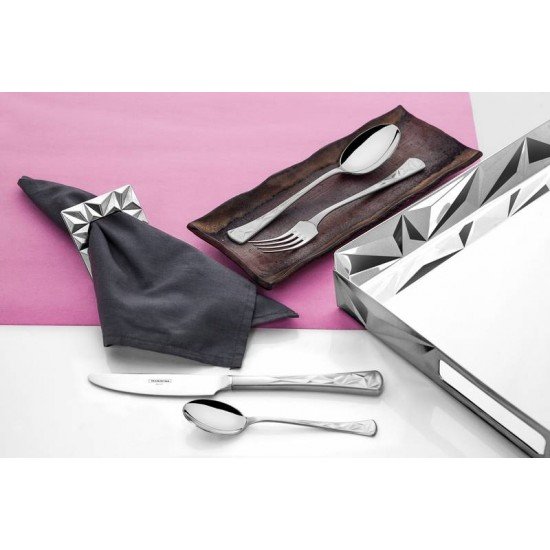 BANDEJA PRISMA RETANGULAR EM ACO INOX 51X36 CM TRAMONTINA