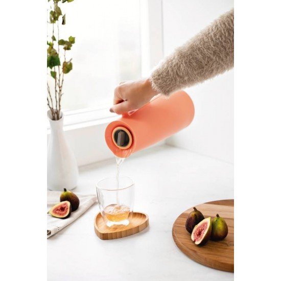 BULE TÉRMICO TRAMONTINA EXATA EM PLÁSTICO CORAL COM AMPOLA DE VIDRO 1 L