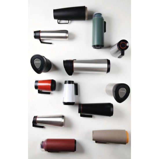 GARRAFA TÉRMICA TRAMONTINA EXATA EM PLÁSTICO PRETO COM AMPOLA DE VIDRO E TAMPA ROSQUEÁVEL 1 L