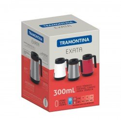 BULE TERMICO EXATA EM ACO INOX GRAFITE COM INFUSOR 300 ML TRAMONTINA