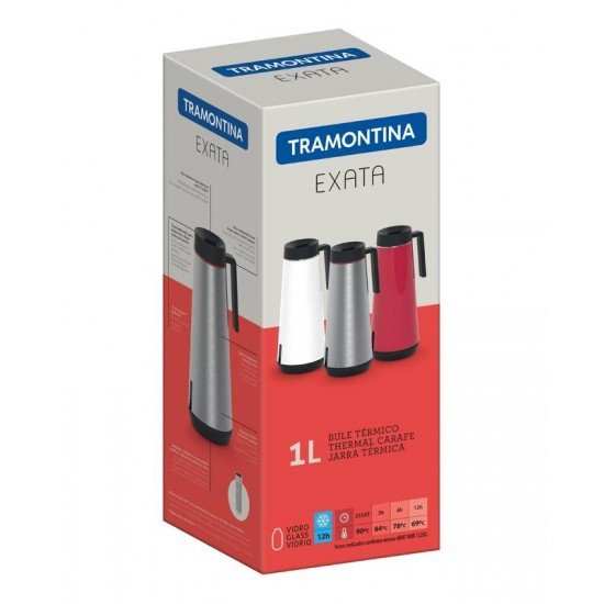BULE TERMICO EM ACO INOX GRAFITE COM INFUSOR 1 L TRAMONTINA