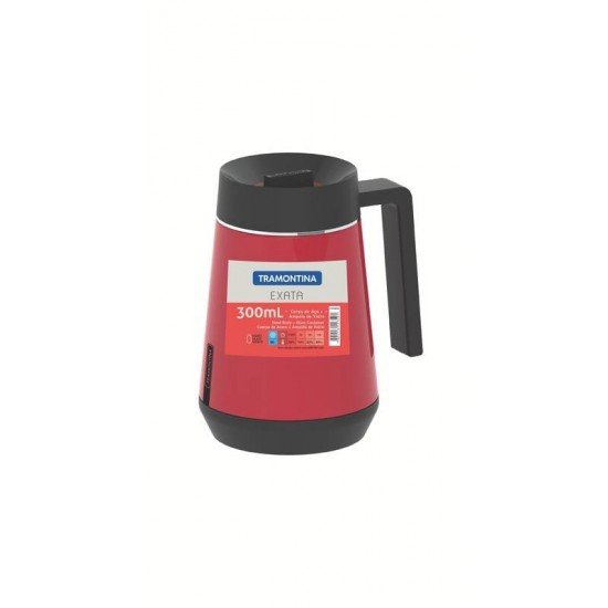 BULE TÉRMICO TRAMONTINA EXATA EM AÇO INOX VERMELHO 300 ML