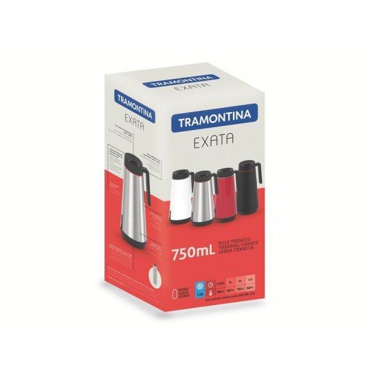 BULE TÉRMICO TRAMONTINA EXATA EM AÇO INOX VERMELHO 750 ML