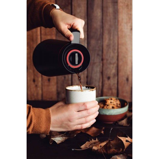 BULE TÉRMICO TRAMONTINA EXATA EM AÇO INOX PRETO 1 LITRO