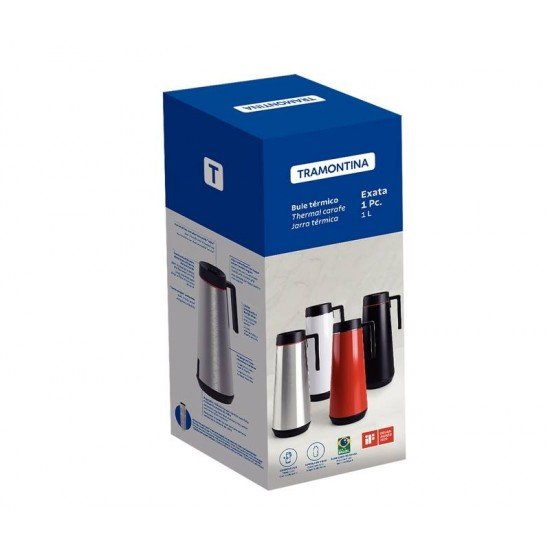 BULE TÉRMICO TRAMONTINA EXATA EM AÇO INOX BRANCO 1 L