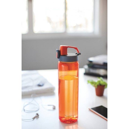 GARRAFA EXATA LARANJA EM TRITAN COM PAREDE SIMPLES 0,9 L TRAMONTINA