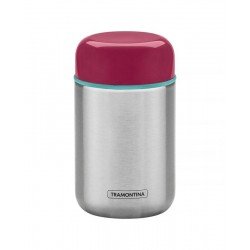 POTE TERMICO EM ACO INOX COM TAMPA ROSA 8,8 CM 400 ML TRAMONTINA