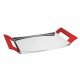 BANDEJA RETANGULAR EM ACO INOX COM ALCAS VERMELHAS EM SAN 46 X 27 CM TRAMONTINA
