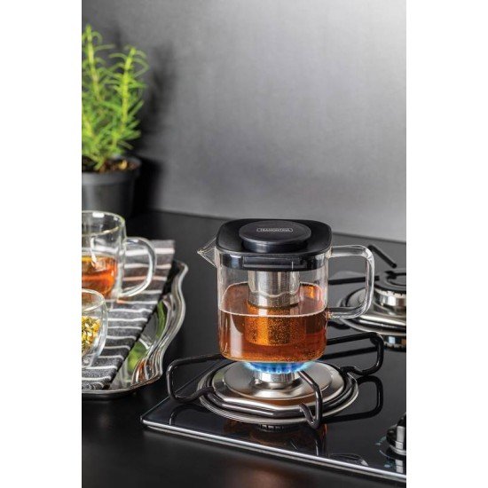 BULE PARA CHA EM VIDRO E ACO INOX COM INFUSOR 600 ML TRAMONTINA