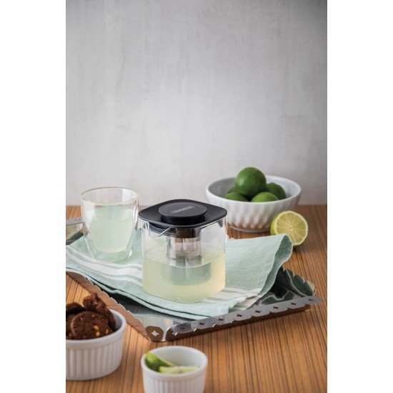 BULE PARA CHA EM VIDRO E ACO INOX COM INFUSOR 600 ML TRAMONTINA