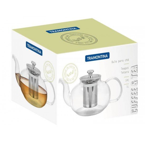 BULE PARA CHA EM VIDRO E ACO INOX COM INFUSOR 1 L TRAMONTINA