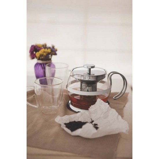 BULE PARA CHA EM VIDRO E ACO INOX COM INFUSOR 900 ML TRAMONTINA