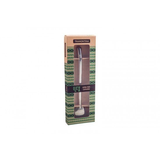 BOMBA DE CHIMARRÃO TRAMONTINA ILEX EM AÇO INOX LISO COM ROSCA 23 CM