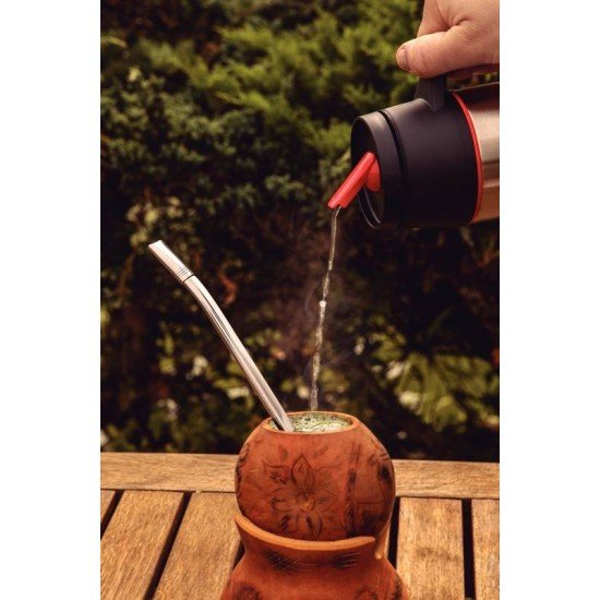 BOMBA DE CHIMARRÃO TRAMONTINA ILEX EM AÇO INOX LISO COM ROSCA 23 CM