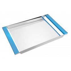 BANDEJA RETANGULAR ACO INOX COM ALCAS DE ACRILICO 530 X 350MM TRAMONTINA