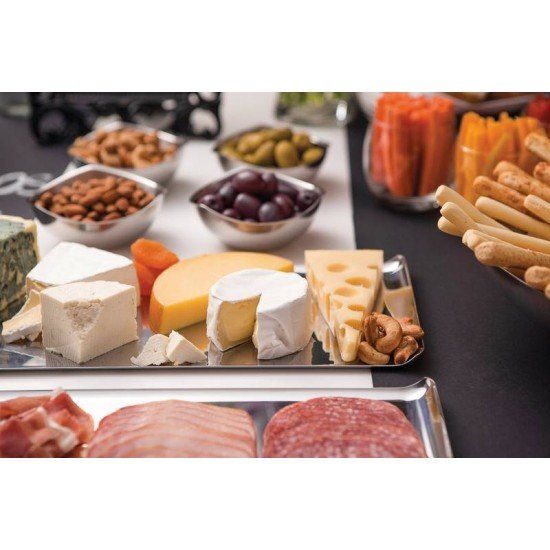 BANDEJA QUADRATA RETANGULAR EM ACO INOX ALTO BRILHO 38X17 CM TRAMONTINA