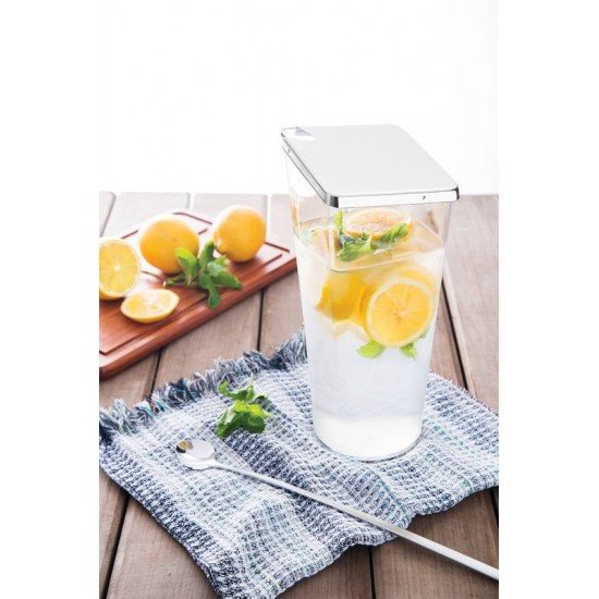 JARRA QUADRATA TRANSPARENTE COM TAMPA EM ACO INOX 1,5 L TRAMONTINA