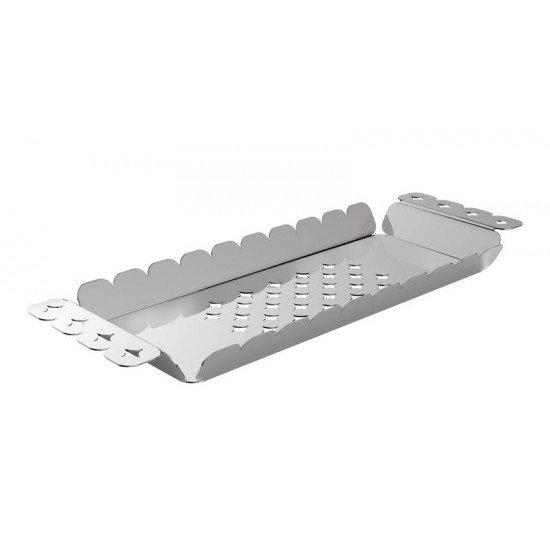 BANDEJA LUCE RETANGULAR EM ACO INOX DESENHOS VAZADOS 33X11 CM TRAMONTINA