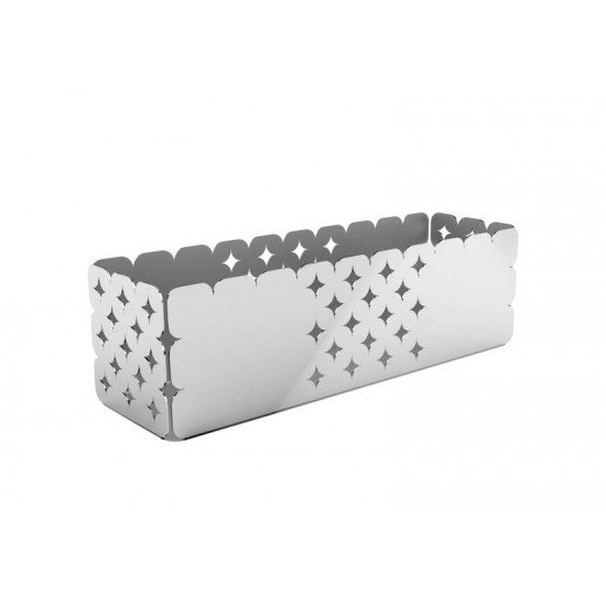 ORGANIZADOR LUCE RETANGULAR EM ACO INOX DESENHOS VAZADOS 25X7 CM TRAMONTINA