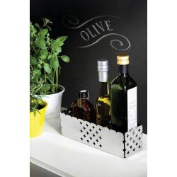 ORGANIZADOR LUCE RETANGULAR EM ACO INOX DESENHOS VAZADOS 25X7 CM TRAMONTINA