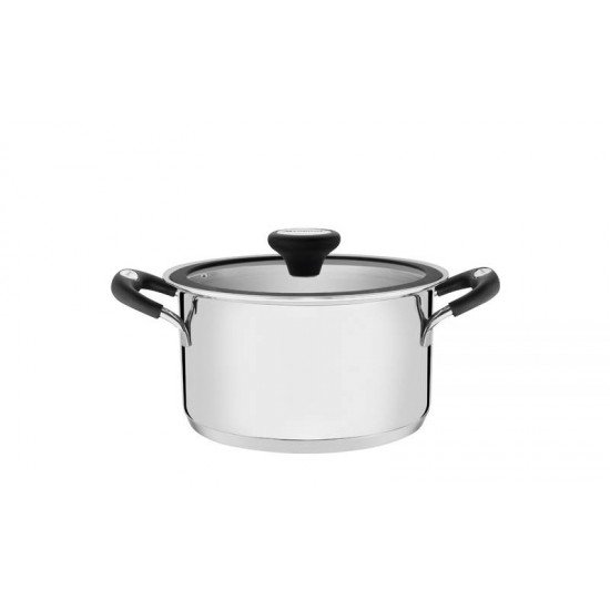CACAROLA FUNDA SOLAR SILICONE EM ACO INOX COM FUNDO TRIPLO 20 CM 3,6 L TRAMONTINA