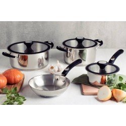 FRIGIDEIRA TRAMONTINA SOLAR SILICONE RASA EM AÇO INOX FUNDO TRIPLO COM CABO DE SILICONE 20 CM 1,3 L