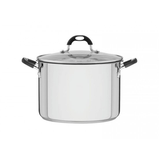 ESPAGUETEIRA SOLAR SILICONE EM ACO INOX COM FUNDO TRIPLO COM TAMPA DE VIDRO 24 CM 7,8 L TRAMONTINA