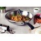 WOK TRAMONTINA ASTRO SILICONE EM AÇO INOX COM FUNDO TRIPLO E TAMPA DE VIDRO 28 CM 3,3 L