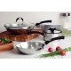 WOK TRAMONTINA ASTRO SILICONE EM AÇO INOX COM FUNDO TRIPLO E TAMPA DE VIDRO 28 CM 3,3 L