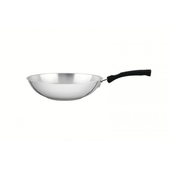 WOK TRAMONTINA ASTRO SILICONE EM AÇO INOX COM FUNDO TRIPLO 28 CM 3,3 L