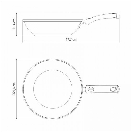 WOK TRAMONTINA ASTRO SILICONE EM AÇO INOX COM FUNDO TRIPLO REVESTIMENTO INTERNO ANTIADERENTE 28 CM 3,3 L
